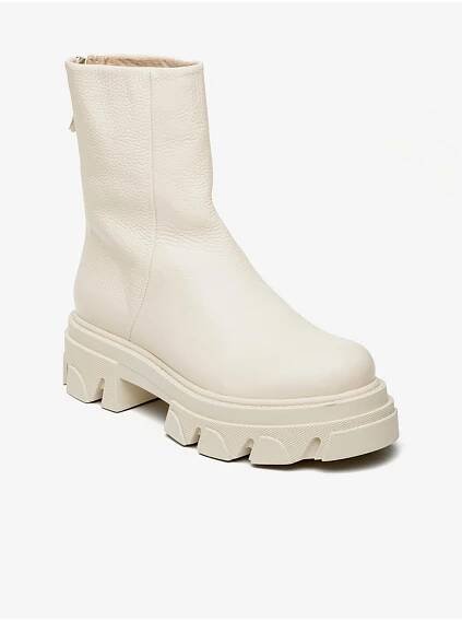 Steve Madden Krémové kožené kotníkové boty Steve Madden Maryann