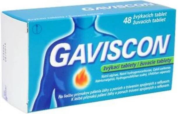 GAVISCON POR 250MG/133,5MG/80MG TBL MND 48