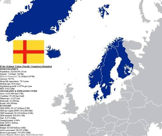 mapa Unión de Kalmar