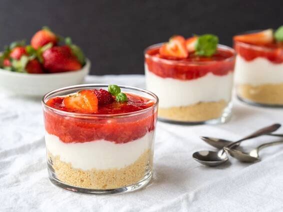 Cheesecake v pohári