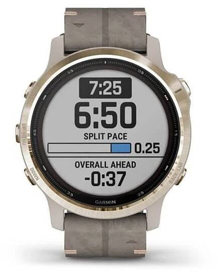 Garmin fenix6S PRO Solar, LightGold/Suede Band (MAP/Music) 010-02409-26 | Helveti.cz