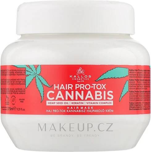 Kallos Cosmetics Hair Pro-Tox Cannabis Mask - Maska na vlasy s konopným olejem, keratinem a vitamínovým komplexem