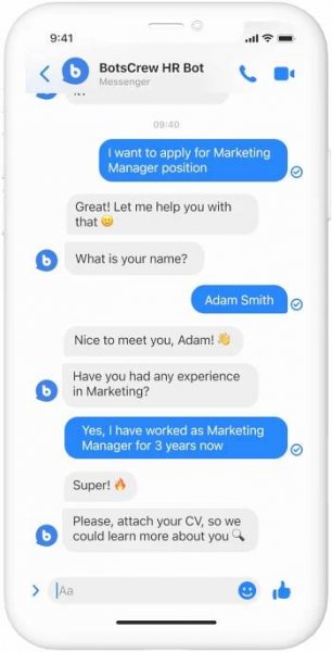 Recruitment chatbot