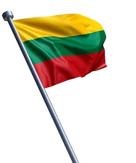 litevská vlajka izolovaná na bílé - litevskou vlajku - stock snímky, obrázky a fotky