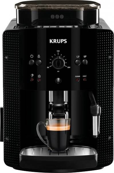 Krups Arabica EA 81R8, Espresso kávovar, 1,8 l, Kávová zrna, Mletá káva, Vestavěný mlýnek, 1450 W, Černá