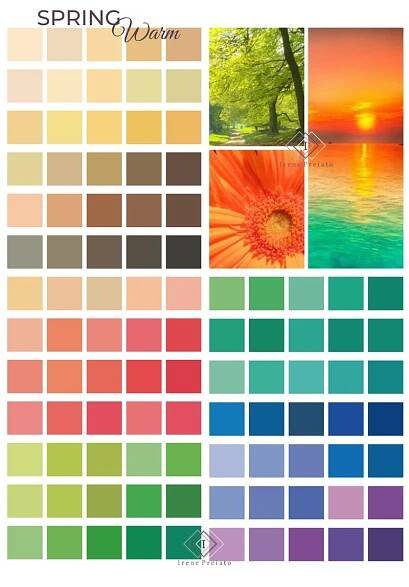 True Spring / Primavera Warm o Calda | Spring color palette, True spring color palette, True spring colors