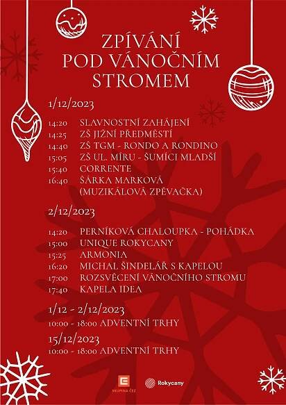 Vánoční strom v Rokycanech se rozsvítí v sobotu 2. prosince. Do města přijede poštovský panáček!