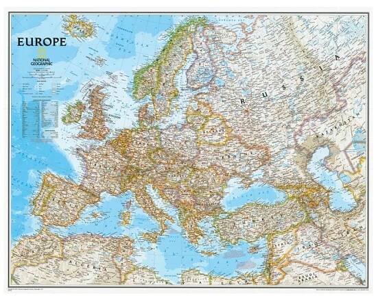 Evropa - nástěnná mapa Classic 118 x 92 cm - Království map