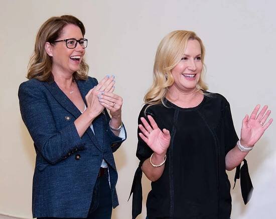Jenna Fischer and Angela Kinsey visit The Office musical parody