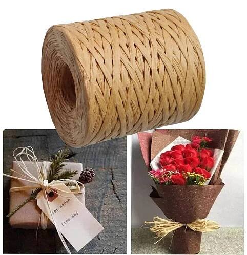 200M papír Raffia Stuha Šňůra Řemeslná Šňůra Šňůrka Řetězec DIY Čokoláda