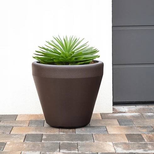 KVĚTINÁČ VELKÝ OBAL NA KVĚTINÁČ 46 cm KULATÝ ZAHRADNÍ TERASA HNĚDÁ EAN (GTIN) 5906638320051