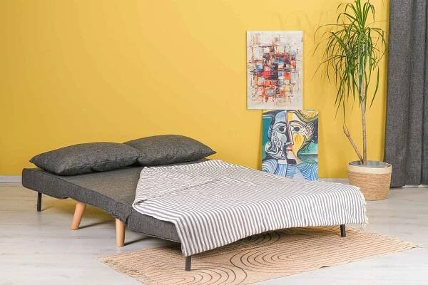 Sedačka futon Fillie (Tmavá šedá)