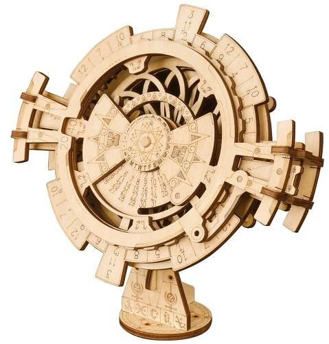 RoboTime 3D dřevěné mechanické puzzle Stolní kalendář
