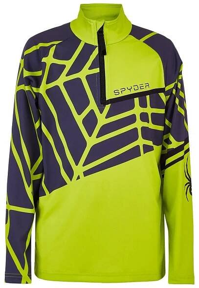 Mikina Spyder Hideout Zip T-Neck Jr. - zelená/černá