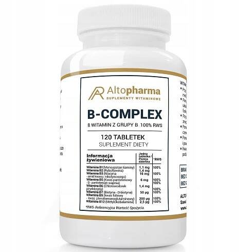Alto Pharma VITAMIN B COMPLEX 100% RWS B1 B2 B3 B5 B6 B7 B9 B12 120 tabl.