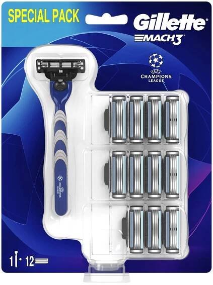Gillette Holicí strojek Mach3 Reg + 12 hlavic