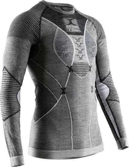 Pánské funkční triko X-Bionic APANI® 4.0 MERINO SHIRT ROUND NECK LG SL MEN - Black/Grey