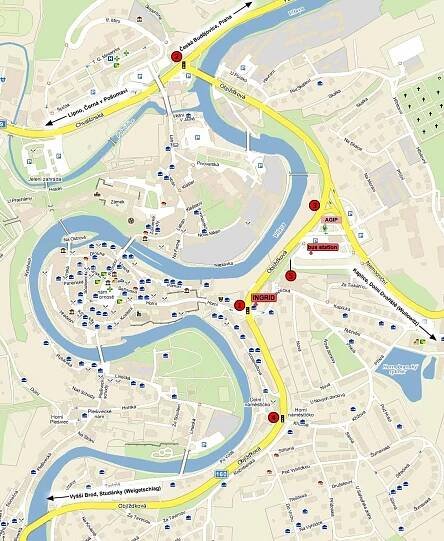 map of Cesky Krumlov