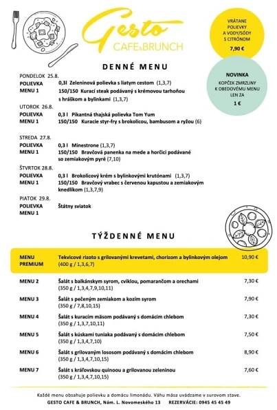 Denné menu Košický región - zoznam menu | restauracie.sk