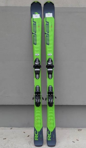 Bazar - Dětské lyže Elan RC QS green + Elan 7.5 - délka 150 cm