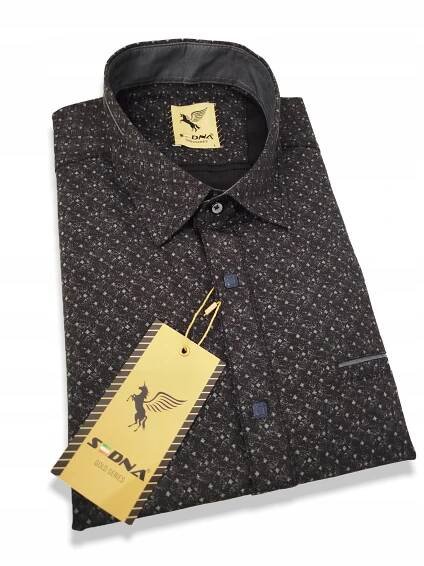 PÁNSKÁ KOŠILE ČERNÁ S KRÁTKÝM RUKÁVEM SDN 068 VEL: M 39/40 Model Elegancka
