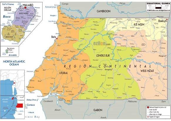 Maps of Equatorial Guinea | Collection of maps of Equatorial Guinea | Africa | Mapsland | Maps of the World