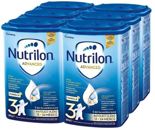 Fotografie Nutrilon 3 Advanced Vanilla batolecí mléko 6 x 800 g