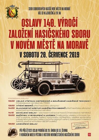 Oslavy 140. výročí založení Sboru dobrovolných hasičů Nové Město na Moravě - Kalendář akcí