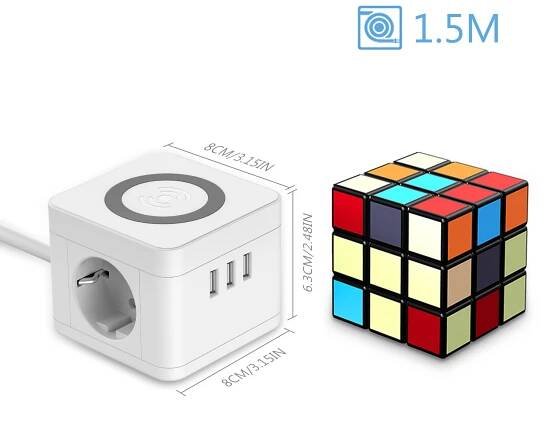 JSVER - JSVER Power Strip Cube USB