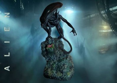 Alien - Vetřelec - custom base - Resin Model - Nenabarvený - 3D Tisk - Sběratelství