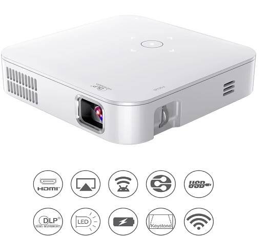 Dataprojektor mini prenosný LED WiFi s USB/HDMI s obrazom až do 120"
