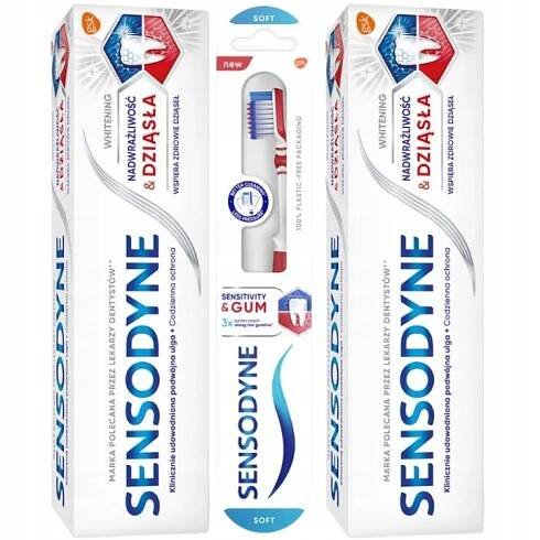 Sensodyne Přecitlivělost pasta 2x75 ml + Kartáček