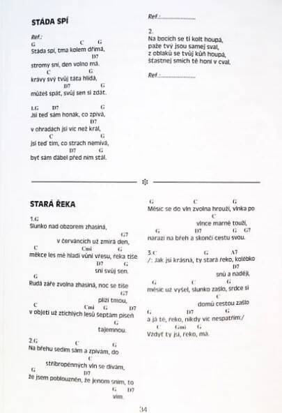 Bílé Skály - zpěvník trampských písní - texty s akordy pro kytaru