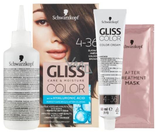 Schwarzkopf Gliss Color barva na vlasy 4-36 Zlatavý hnědý 2 x 60 ml