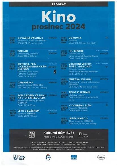 Vánoce 2024 v KD SVĚT, program leden - březen 2025 - Oficiální stránka obce Přišimasy