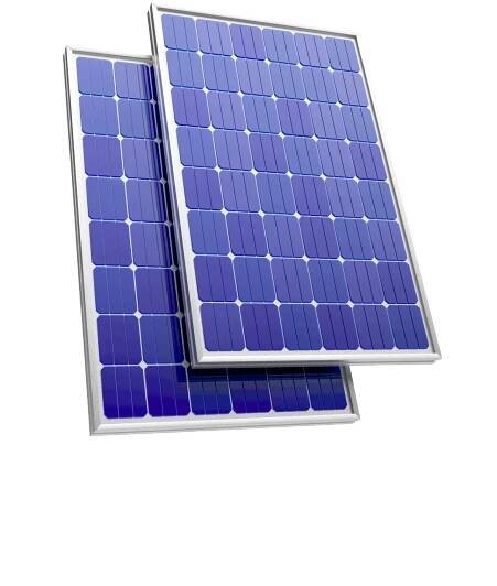 Levý pohled na solární panely mybox, součást našeho řešení fotovoltaické elektrárny.