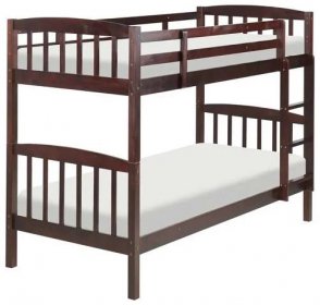 Patrová postel 90 x 200 cm tmavé dřevo REVIN Beliani