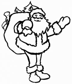 Omalovánka, obrázek Santa - Vánoce - k vytisknutí, pro děti k vybarvení zdarma, online ke stažení a vytištění