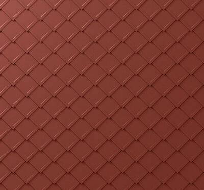 Prefa falcovaná šablona 29x29 – tmavě červená P.10 - stucco