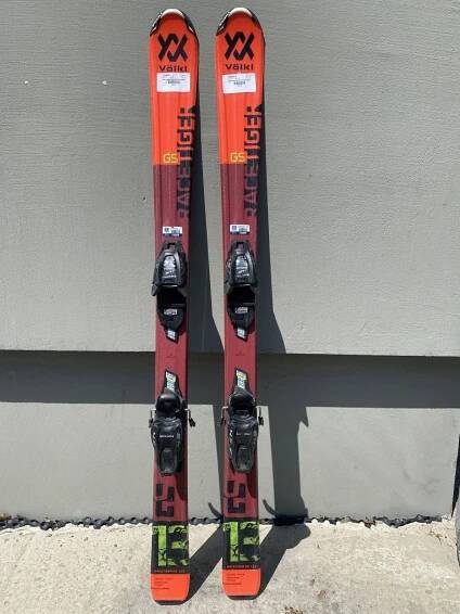 Bazar - Dětské sjezdové lyže Völkl Racetiger Jr GS red 19/20 + VMotion 4.5 - délka 120 cm