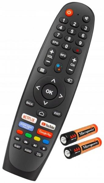 UNIVERZÁLNÍ DÁLKOVÝ OVLADAČ PRO TELEVIZI BLAUPUNKT NETFLIX YOUTUBE GOOGLE AMAZON + BATERIE Model BA40F4382QEB