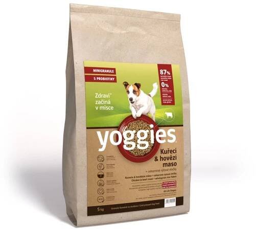 5kg Yoggies Kuřecí&hovězí maso, minigranule lisované za studena s probiotiky