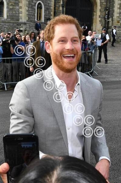 36473412-Prince Harry & Meghan Markle Royal Wedding at Windsor Castle, Berkshire, - Prince harry meets crowds outside Windsor Castle.
