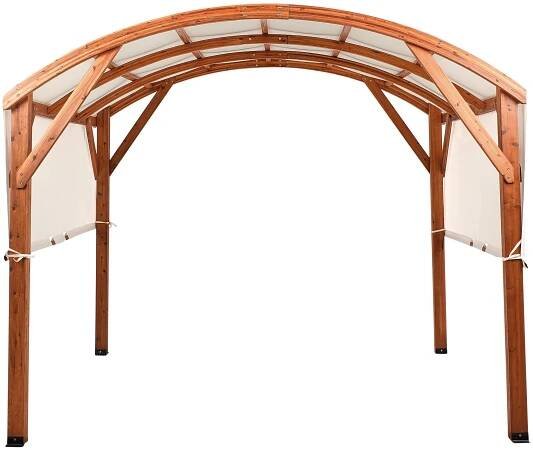 Dřevěná pergola 303 x 300 cm krémově bílá SCOPELLO
