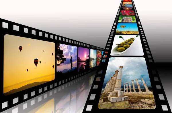 Filmový pás s živé fotografie — Stock obrázek
