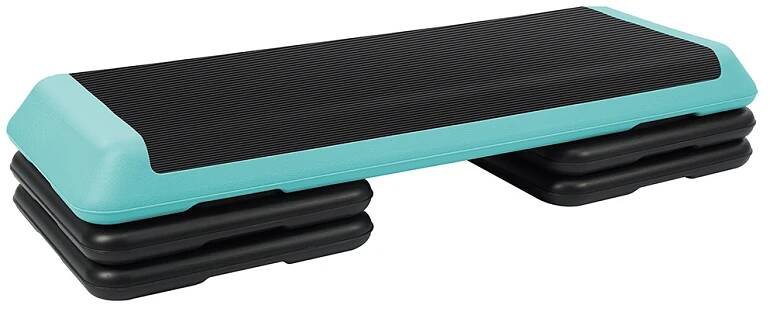 * Adjustable Aerobic Step Platform: 43”x16” High-Density Polyethylene Stepper with 4&*;, 6&*;, 8&*; Height Options, Non-Slip Surface, and Portable