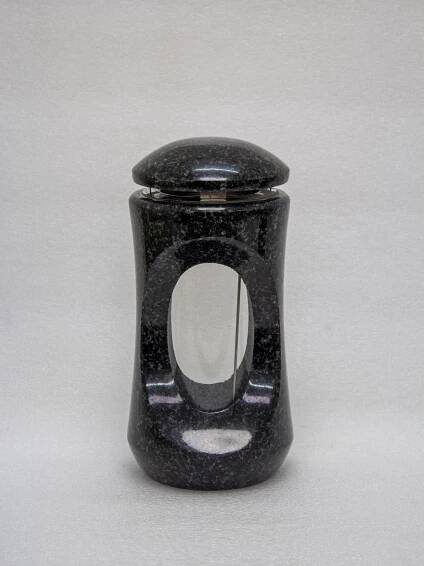 Kamenná lampa a váza na hrob, ovál široký Black Regal 