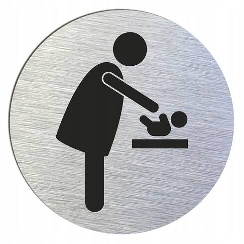 Stříbrná kulatá cedulka WC pro dítě 10 cm