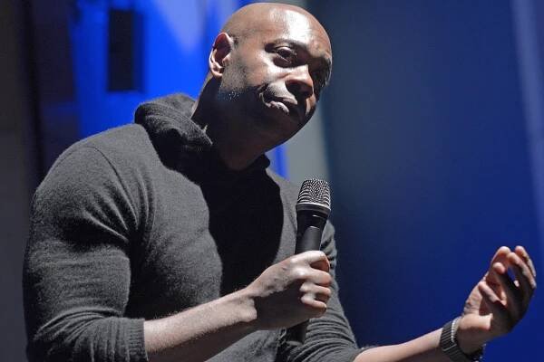WASHINGTON, DC - SEPTEMBER 29: Dave Chappelle at the Duke Ellington School of the Arts on September 29, 2017 in Washington, DC. (Photo by Shannon Finney/Getty Images)