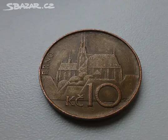 10 Kč 1994 - CHYBORAŽBA !!! Prasklina přes kostel